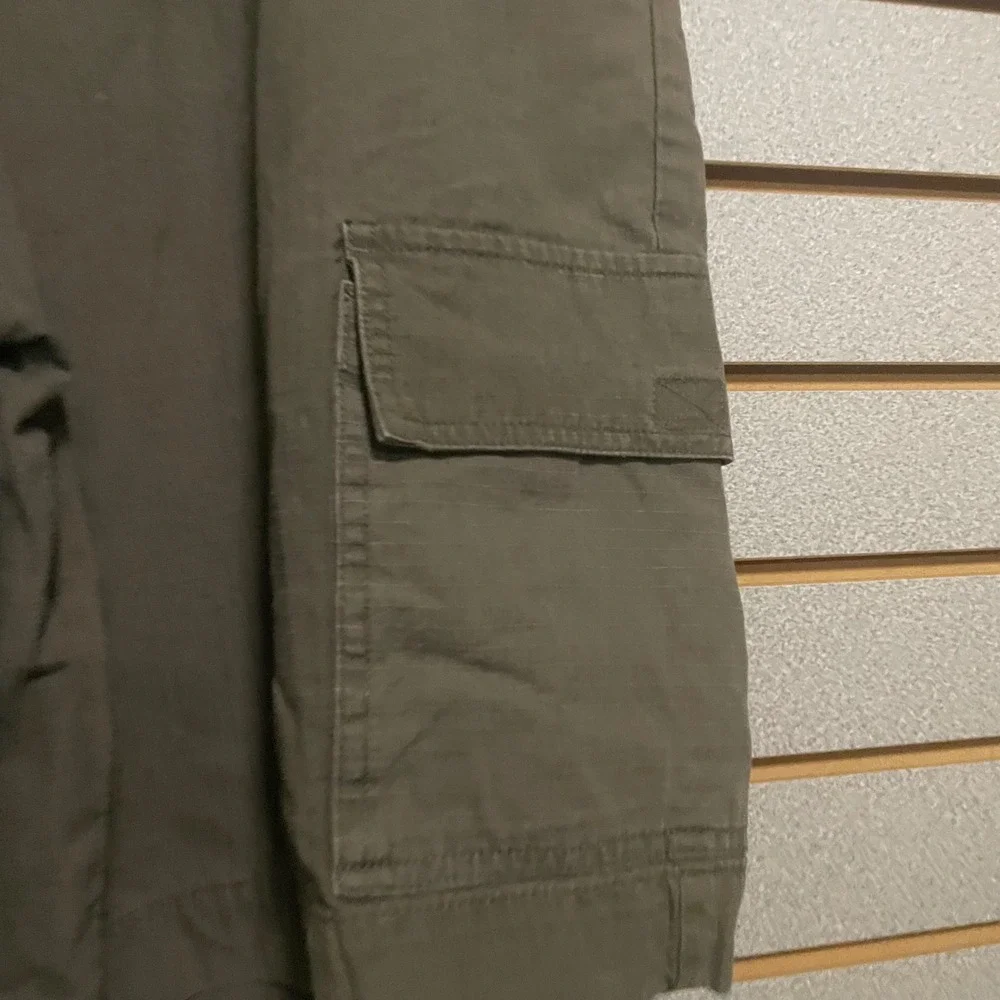 Open‎ Trails Men Olive Green Cargo Shorts Size 40 Cotton Flat Front Pockets
